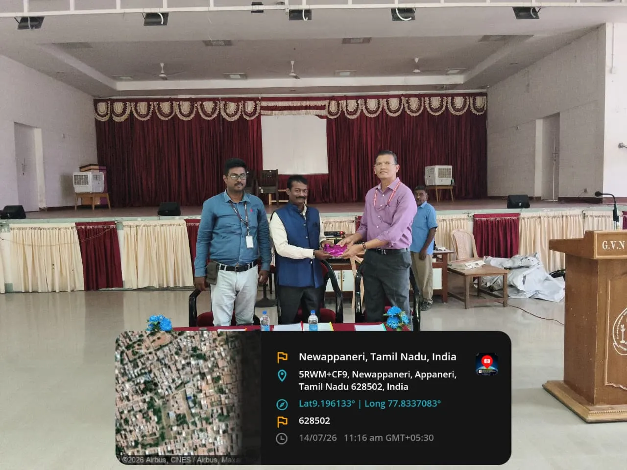 Classroom session conducted with a projector display